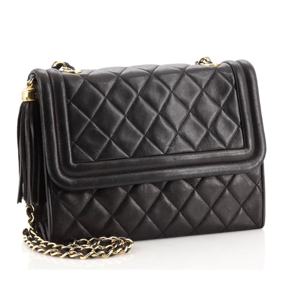 Chanel Vintage Tassel Flap Bag Quilted Lambskin